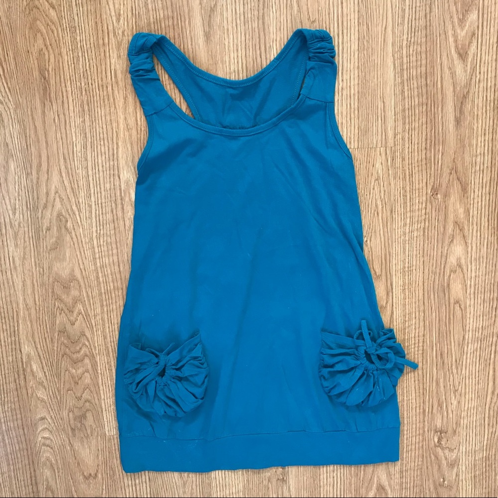 Blue/teal racerback tunic with pockets